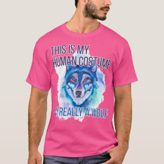 T-shirt Drôle C'Est Mon Humain Je Suis Vraiment Un Loup