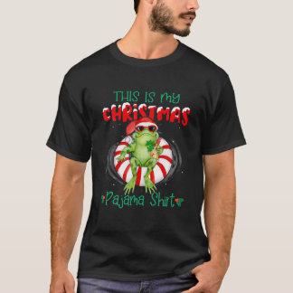 T-shirt Drôle, c'est mon Noël Pyjama Frog Noël