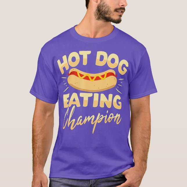 T-shirt Drôle Champion de Manger de Chien Chaud (Devant)