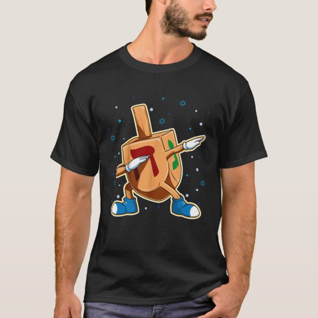 T-shirt Drôle Chanukah Dabbing Dreidel Dancing Hanoukka 20 (Devant)