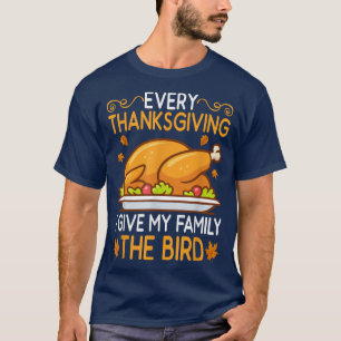 T-shirt Drôle Chaque année à Thanksgiving, je fais un doig