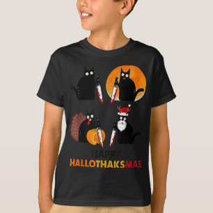 T-shirt Drôle chat assassin Turquie Hallo-merci Noël Thank