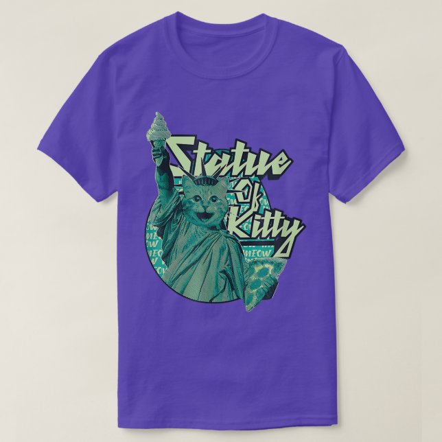 T-shirt Drôle Chat Awesome Comme La Statue De Kitty Libert (Design devant)