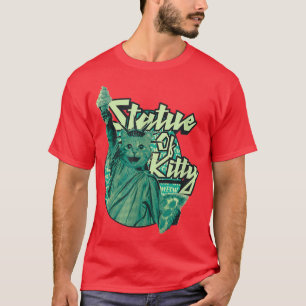 T-shirt Drôle Chat Awesome Comme La Statue de Kitty Libert