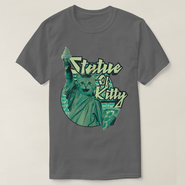 T-shirt Drôle Chat Awesome Comme La Statue De Kitty Libert (Design devant)