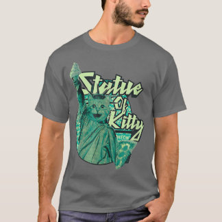 T-shirt Drôle Chat Awesome Comme La Statue De Kitty Libert