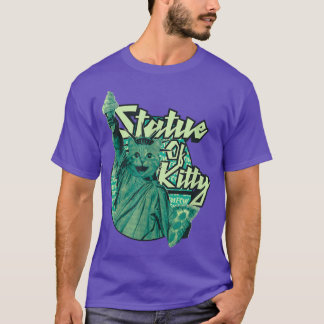 T-shirt Drôle Chat Awesome Comme La Statue de Kitty Libert