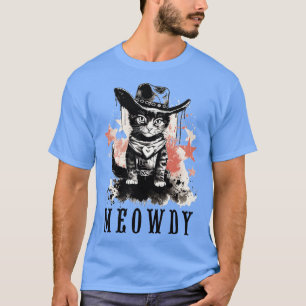T-shirt Drôle Chat Cowboy Cowgirl Meow Howdy Meowdy 7