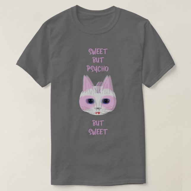 T-shirt Drôle Chat Crazy Chat Kitten Kitty (Design devant)