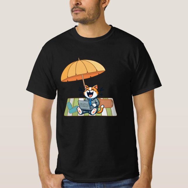 T-shirt Drôle chat de dessin animé (Devant)