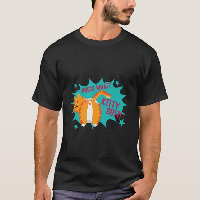 T-shirt Drôle Chat Devine Ce Kitty Butt Kitten Propriétair (Devant)