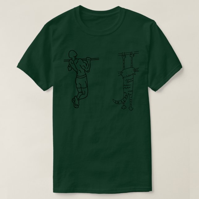 T-shirt Drôle Chat Doing Up le long des calisthéniques de  (Design devant)