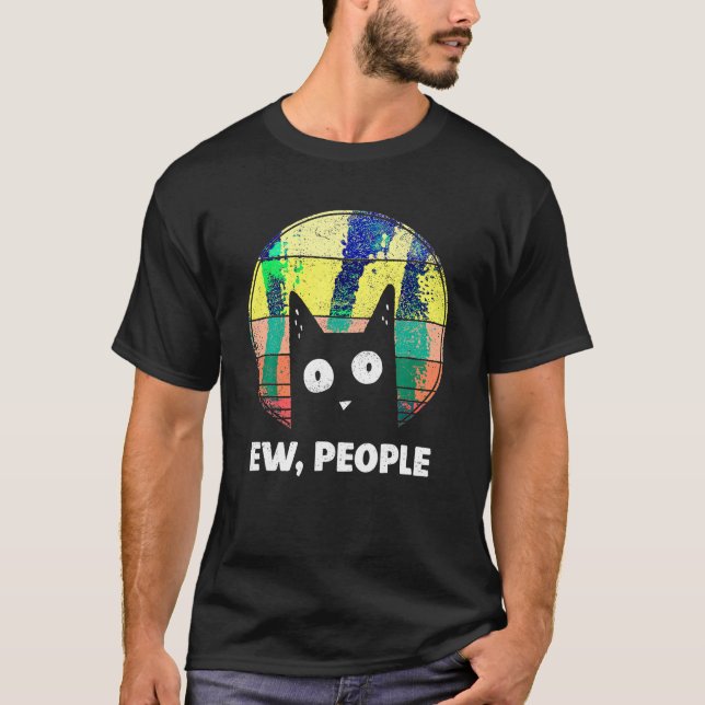 T-shirt Drôle Chat Ew Personnes Meowy Amoureux de les chat (Devant)