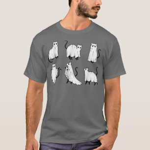 T-shirt Drôle chat fantôme chat noir Halloween pour Cat Ki