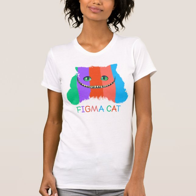 T-shirt drôle chat figma et chat coloré (Devant)