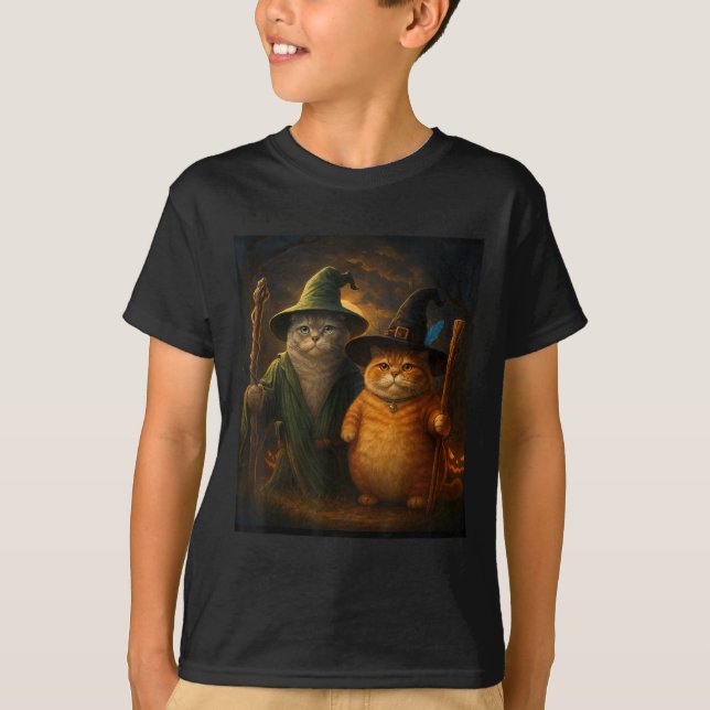 T-shirt Drôle Chat Halloween Chat Assistant de mème de cha (Devant)