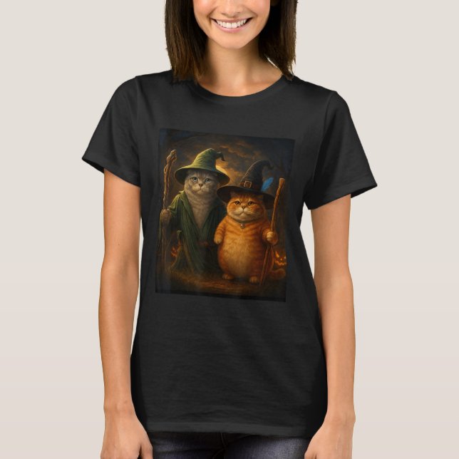 T-shirt Drôle Chat Halloween Chat Assistant de mème de cha (Devant)