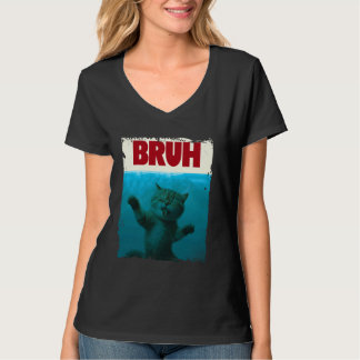 T-shirt Drôle Chat Kitten Bruh Mème Drôle Dire Parodie Bru