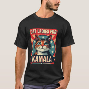 T-shirt Drôle Chat Ladies pour Kamala Vote pour le Préside