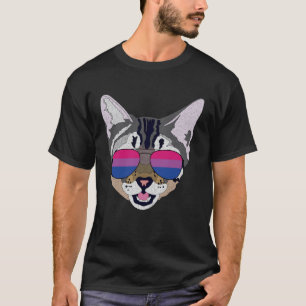 T-shirt Drôle Chat Lunettes de soleil Bisexual Bi Fierté D