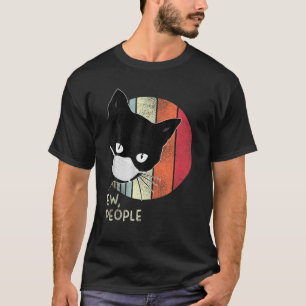 T-shirt Drôle Chat Noir Ew Personnes Graphique Couleur Noi