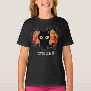 T-shirt Drôle Chat Noir Quelle Cute Kitten Aimants Humour 