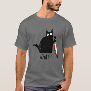 T-shirt Drôle Chat Noir Quoi ? Tenir Des Hommes De Coutea