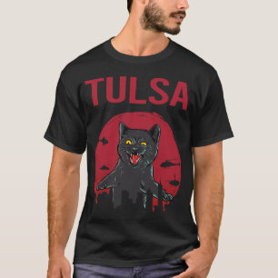 T-shirt Drôle Chat Noir Tulsa