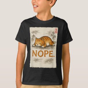 T-shirt Drôle Chat Nope Lazy Orange Kitten Lady Love Sumi