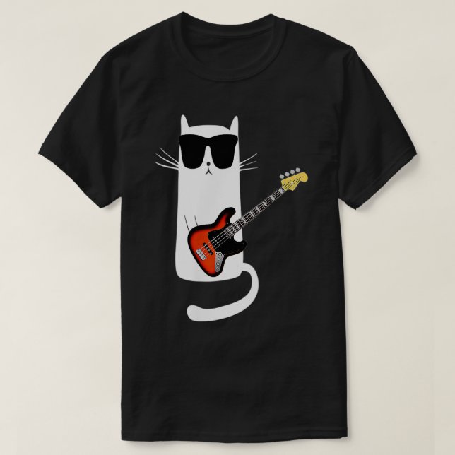 T-shirt Drôle Chat porter des lunettes de soleil Jouer Bas (Design devant)