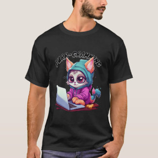 T-shirt Drôle Chat Pun Tech Savvy Kitten Programmation Pun