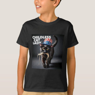 T-shirt Drôle Chat sans enfant Lady Trump cheveux facile H