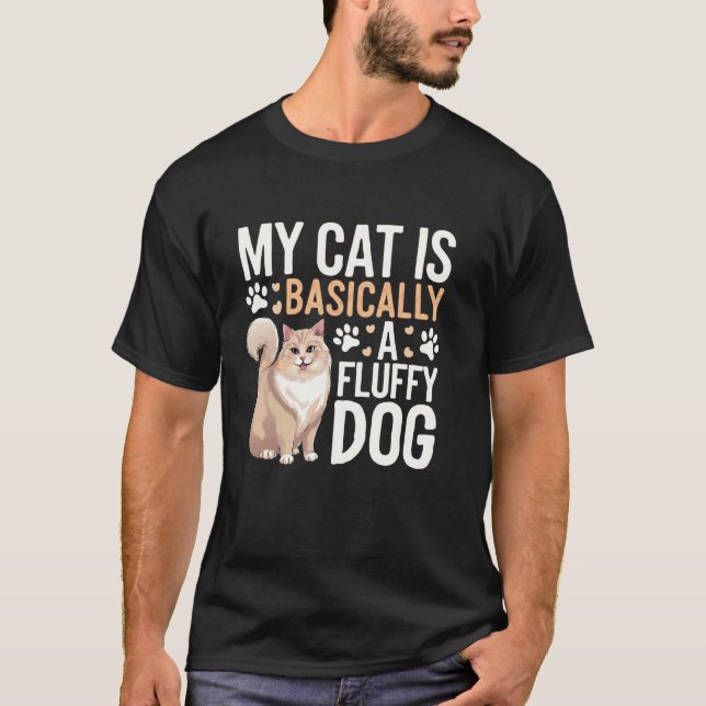 T-shirt Drôle. Chat sibérien (Devant)