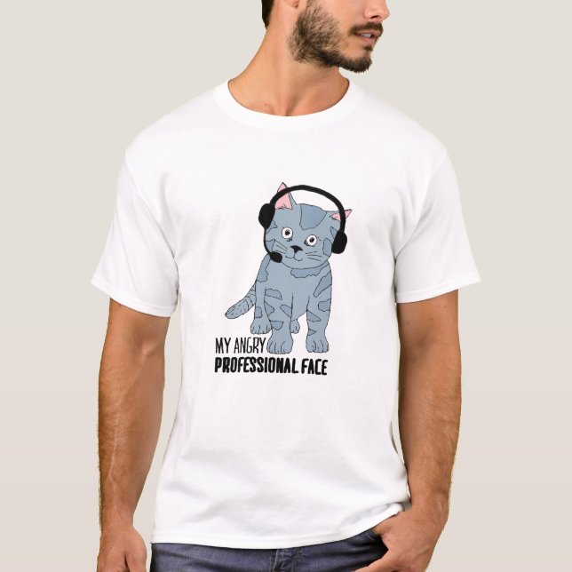 T-shirt Drôle Chat souriant professionnel Epic Sarcastique (Devant)
