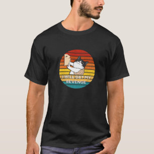 T-shirt Drôle Chat Tee Femme Mal Chat Tee Men Sunset Retro