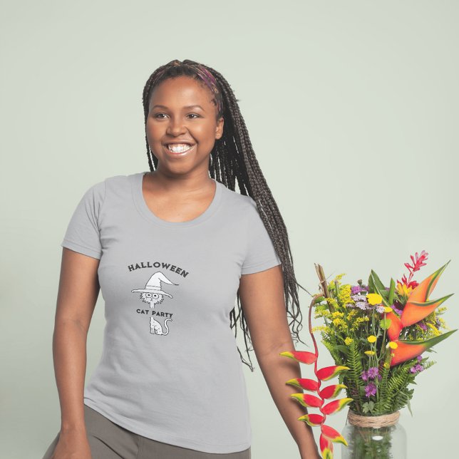 T-shirt drôle chatte noire halloween femme de la fête T-Sh (Créateur téléchargé)