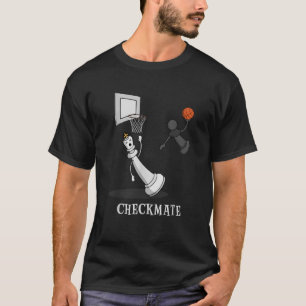 T-shirt Drôle Checkmate Chess Basketball Jeu Board King P