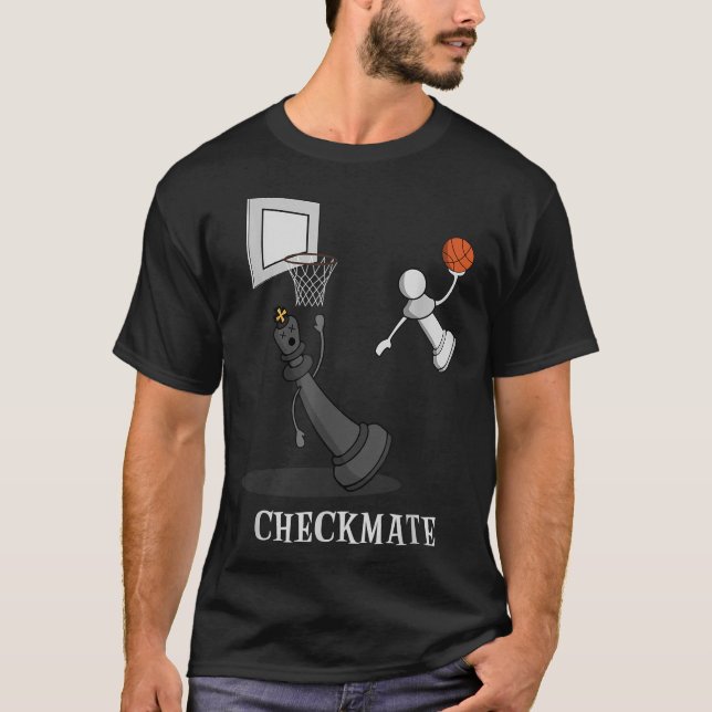T-shirt Drôle Checkmate Chess Basketball Jeu Board King P (Devant)