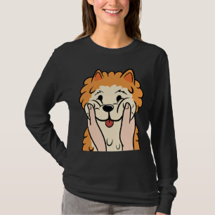 T-shirt Drôle Cheeks Pomeranian Chubby