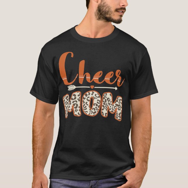 T-shirt Drôle Cheerleader Maman Leopard Cheetah Imprimer C (Devant)