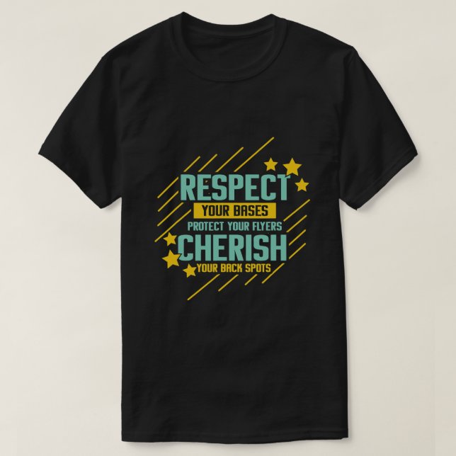 T-shirt Drôle Cheerled Respectez vos bases Protégez votre (Design devant)