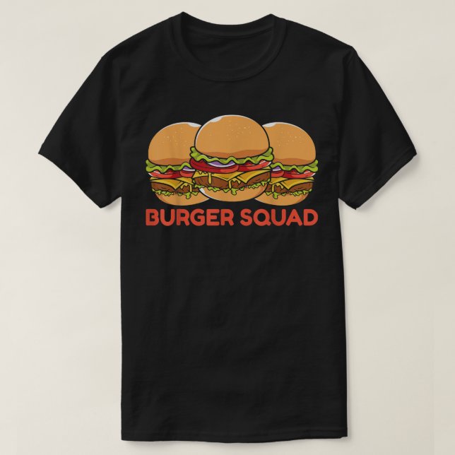 T-shirt Drôle Cheese Burger Squad Alimentation Graphique K (Design devant)