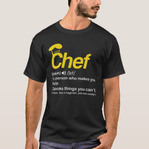 T-shirt Drôle Chef Définition Tee Cook Cuisines Cadeaux 