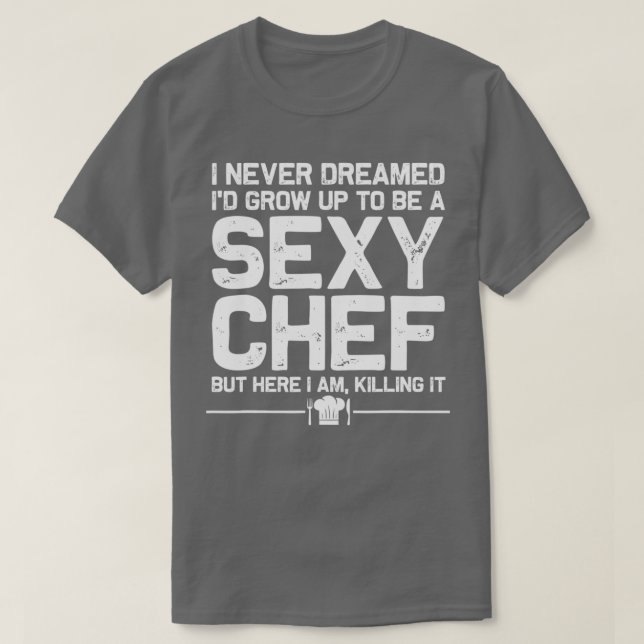 T-shirt Drôle Chef Design Hommes Femmes Sexy Cuisine Nouve (Design devant)