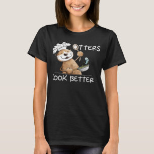 T-shirt Drôle Chef Otter avec poêle à frire pour Cuisine E