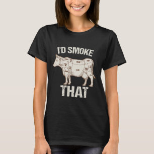 T-shirt Drôle Chef Sarcastique Boucher Cook Bbq Je Fumerai