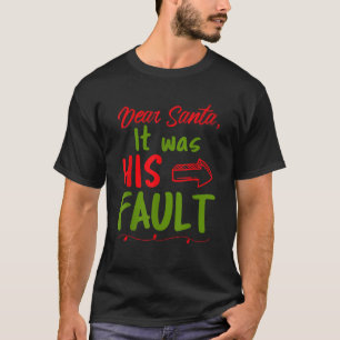 T-shirt Drôle Cher Père Noël Joyeux Noël Naughty Elf Famil