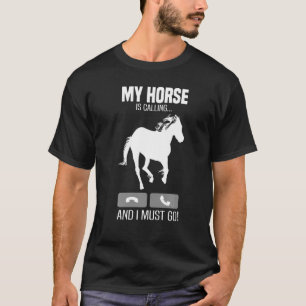 T-shirt Drôle Cheval Appelle Je Dois Aller Hommes Femmes É