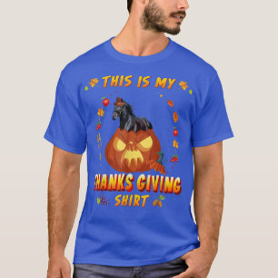 T-shirt Drôle Cheval Dans L'Automne Citrouille C'Est Mon R