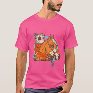 T-shirt Drôle Cheval Design vintage